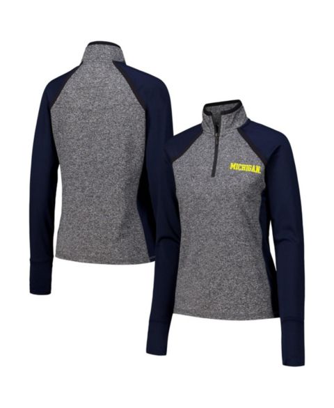 Женская куртка Camp David Navy/Heather Gray Michigan Wolverines Finalist Raglan Quarter-Zip
