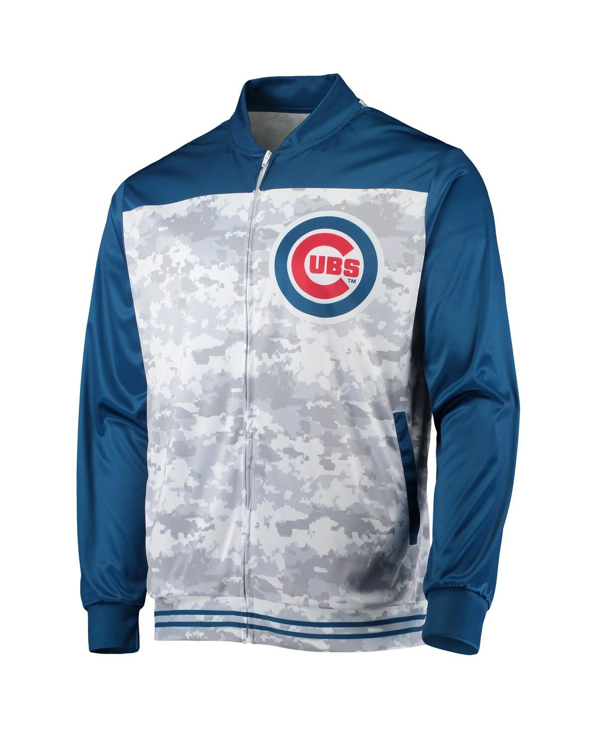 Shop Stitches Men's Royal Chicago Cubs Camo Full-zip Jacket