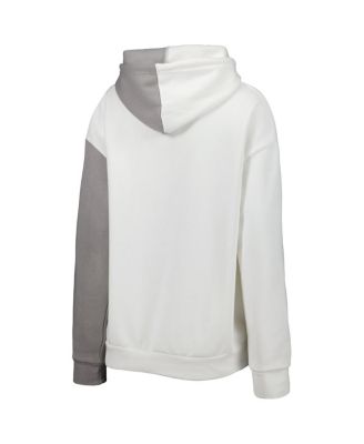 Women's Gray/White Clemson Tigers Split Pullover Hoodie