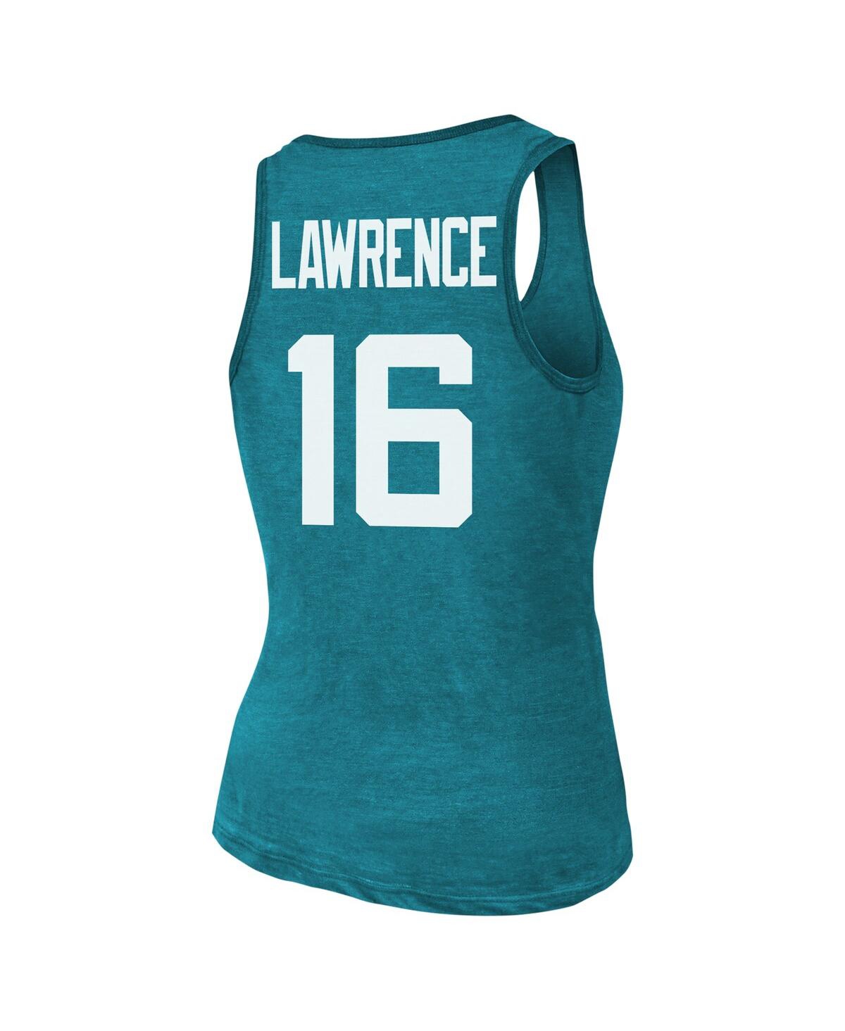 Shop Majestic Women's Trevor Lawrence Teal Jacksonville Jaguars Name Number Tri-blend Tank Top