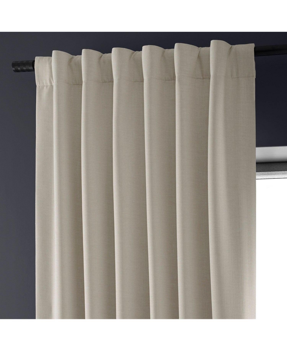 Half Price Drapes Caravan Beige Faux Linen Hotel Blackout Curtain In Beige,tan