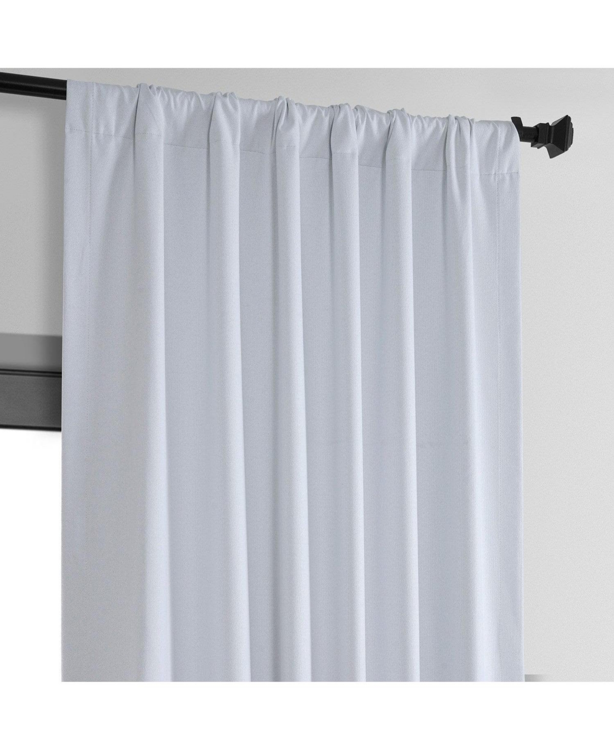 Half Price Drapes White Thermal Cross Linen Weave Blackout Curtain