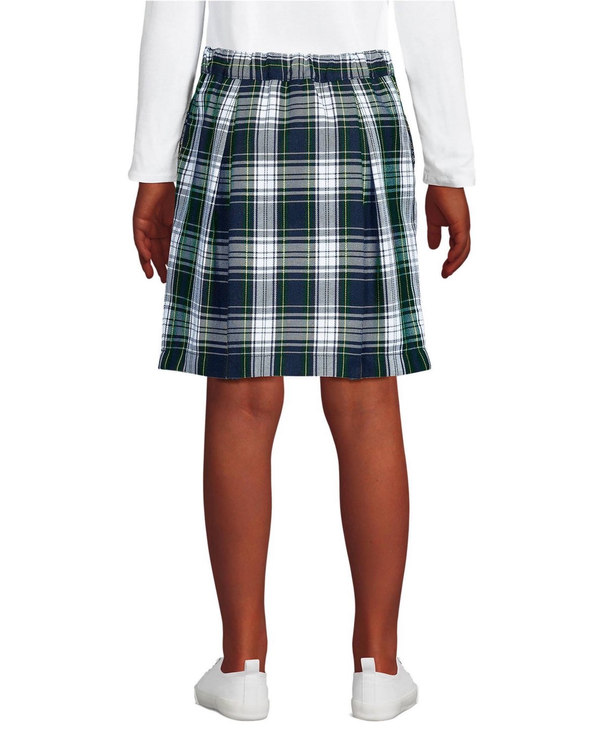 Lands' End Big Girls School Uniform Plaid Skort Top of Knee