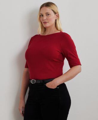 Lauren Ralph Lauren - Plus Size Elbow-Sleeve Top
