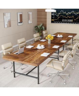 6FT Conference Table, Rustic Rectangle 70.8" W x 35.4" D Meeting Table, Industrial Seminar Table Boardroom Desk