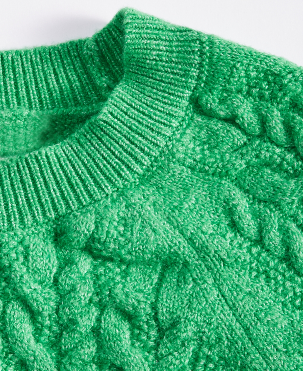 Shop On 34th Women's Cozy Cable-knit Crewneck Sweater, Created For Macy's In Bright Green