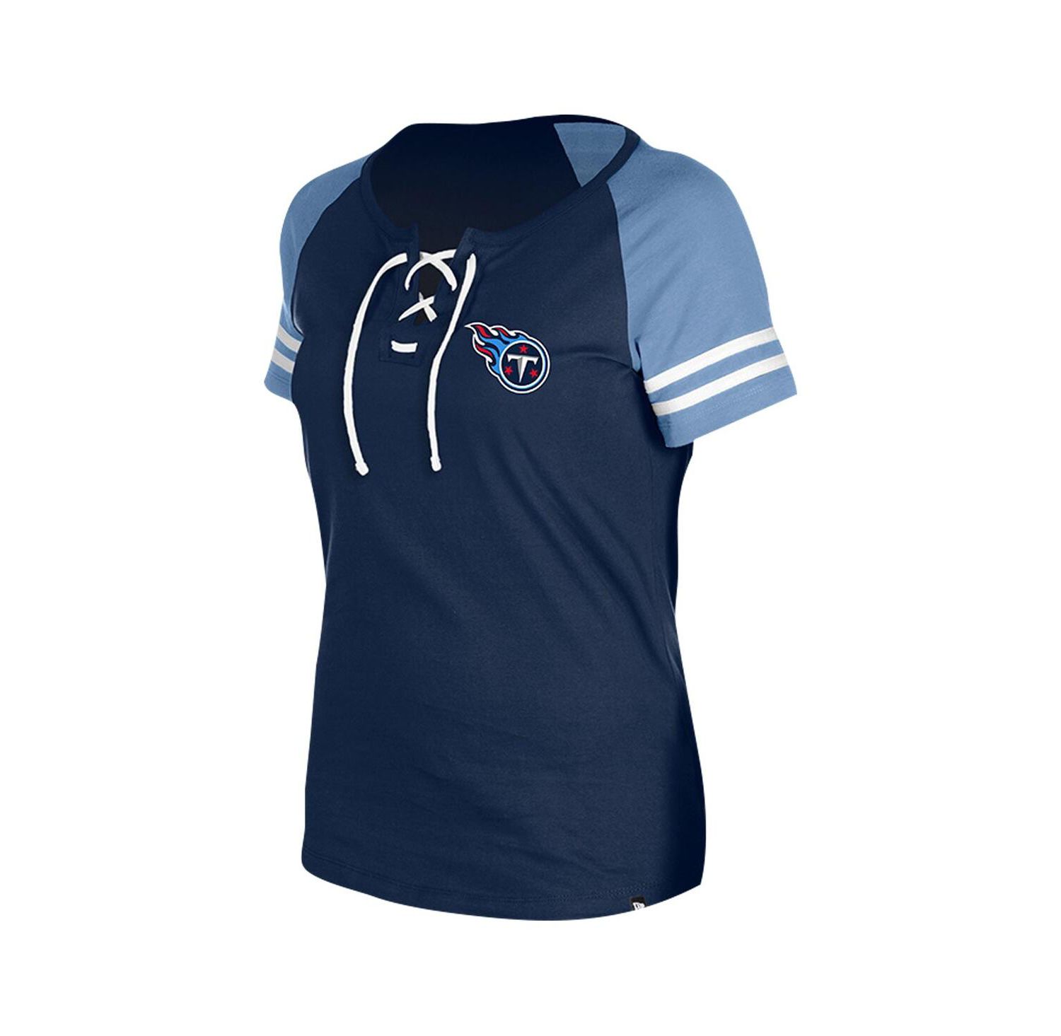 Women's Navy Tennessee Titans Lace-Up Raglan T-Shirt