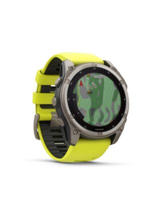 fenix 8 51mm, Saphire Solar, Outdoor & Fitness GPS Smartwatch, Bare Graphite Titanium, Amp Yellow/Graphite Band, NA