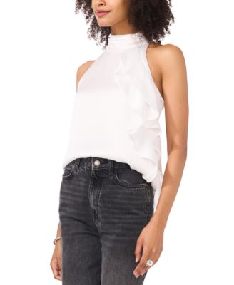 Vince Camuto - Women's Shirred Mock-Neck Sleeveless Top