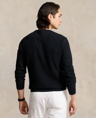 Men's Textured Cotton Crewneck Sweater