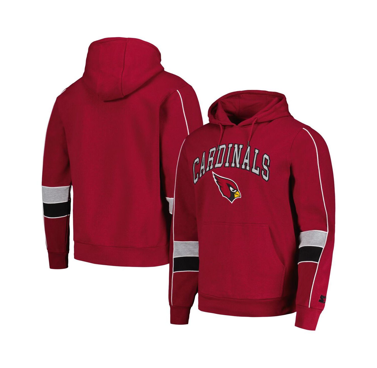 Men's Cardinal Arizona Cardinals Captain Pullover Hoodie