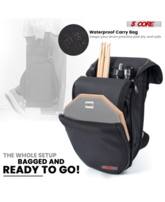 Drum Practice Pad Set 12" Adjustable Snare Drumming Stand Double Sided Silent Drummer Kit