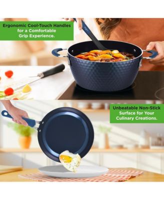  Diamond Nonstick Ceramic 11-Piece Cookware Set with Lids and Utensils