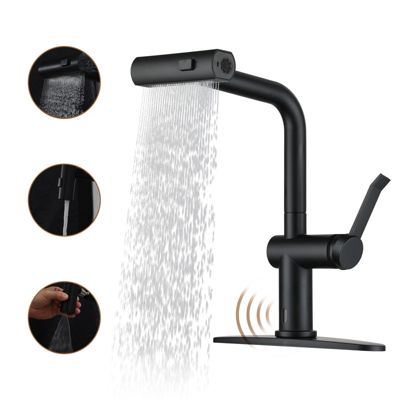 Single Handle Pull Out Kitchen Faucet with Touchless Sensor With Three-function Mode Sprayer