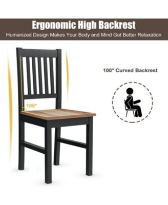 Set of 4 Dining Chair Spindle Back Wooden Legs