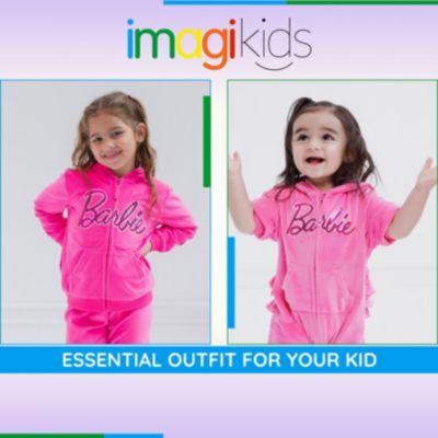Toddler Girls Velour Matching Family Zip Up Hoodie & Pants Outfit Set Adult