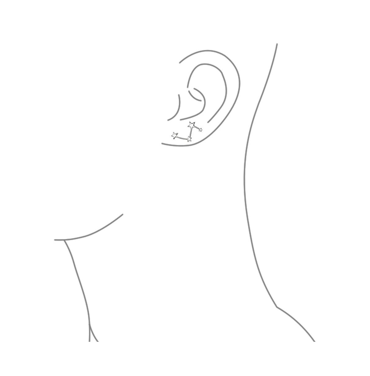 Bling Jewelry Minimalist Delicate Trendy Petite Celestial Astrology Constellation Shinning North Star Stud Earrings For Women 14K Gold Plated .925 Ste