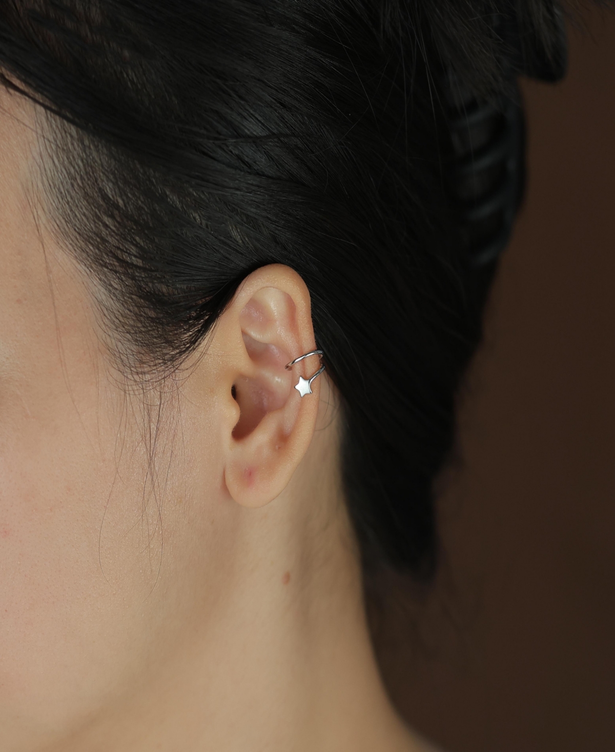 Bling Jewelry American Patriotic Celestial Rock Star Initial Wire Cartilage Ear Cuffs Clip Wrap Helix Non Pierced Earrings .925 Sterling Silver