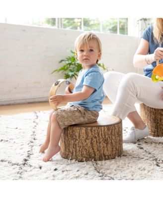SoftZone Tree Stump Stool Set, Chocolate, 3-Piece