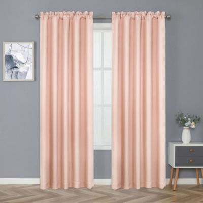Basic Drape Woven Jacquard Thermal Curtain Panel - Rose
