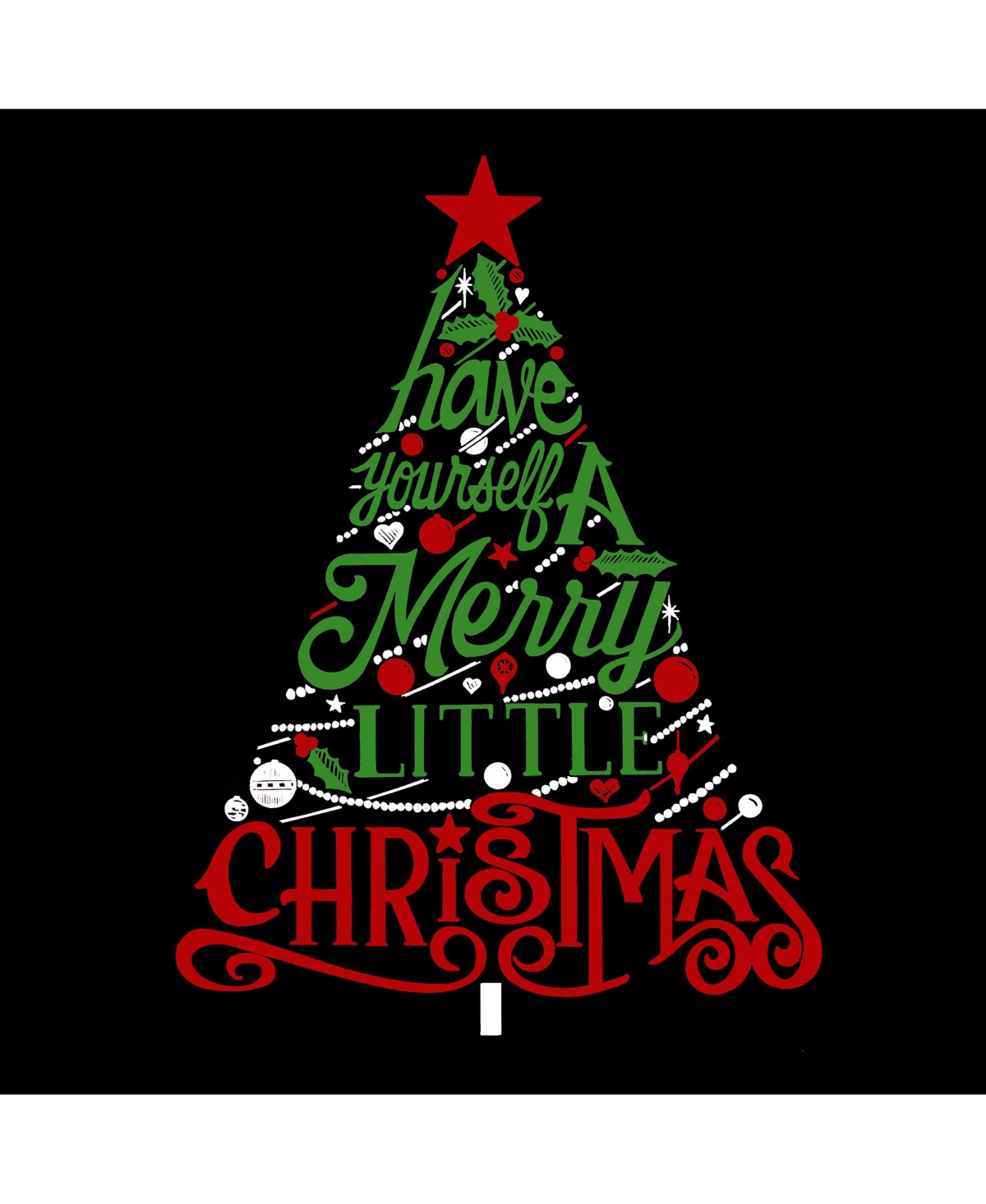 La Pop Art Girls Have Yourself a Merry Christmas Word Art Hooded Sweatshirt
