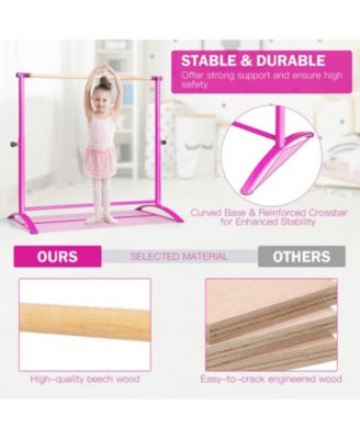 51 Inch Ballet Barre Bar with 4-Position Adjustable Height-Pink