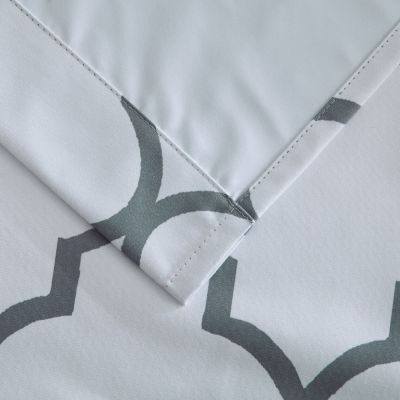 2 Piece 100% Full Blackout Trellis Grommet Top Window Curtain Panels