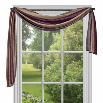 Royal Ombre Crushed Semi Sheer Single Window Scarf Valance Treatment