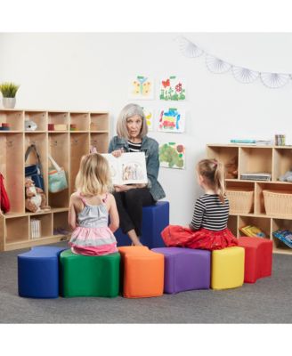 SoftZone Toddler Modular Stool Set, Earthtone, 6-Piece