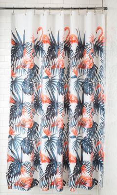 Tropical Flamingoes Peva Vinyl Eco Friendly Shower Curtain - Standard Size