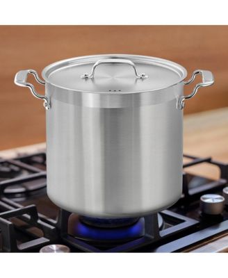 Stainless Steel Cookware Stockpot - 20 Quart, Heavy Duty Induction Pot, Soup Pot With Stainless Steel Lid