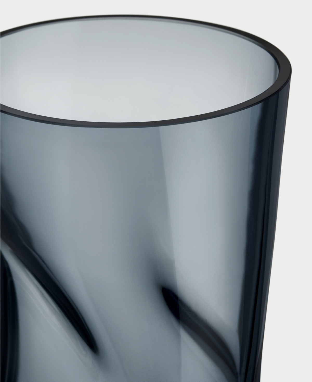 Orrefors Squeeze Tall Crystal Vase In Blue,gray