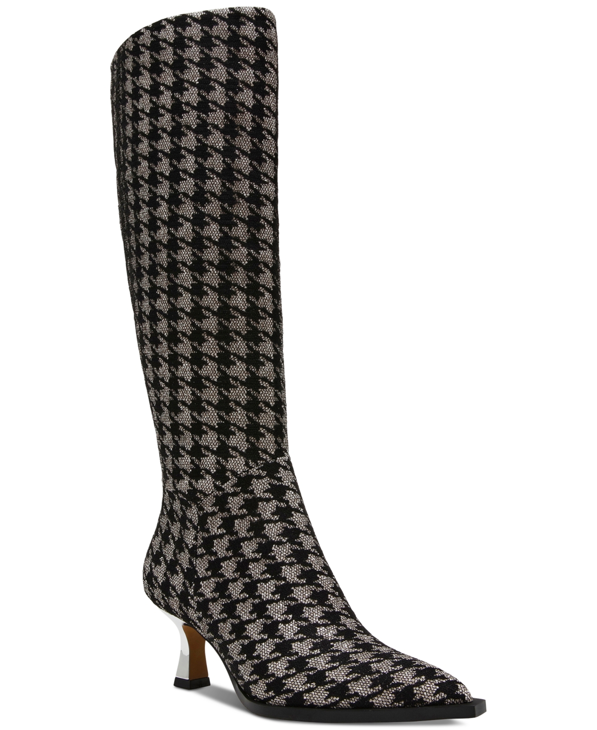 Shop Betsey Johnson Women's Pamella Kitten-heel Dress Boots In Black,silver Multi