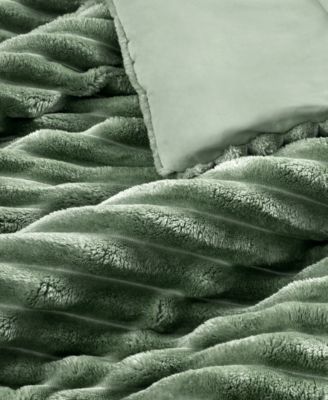 Avril Fluffy Ribbed Plush 3-Pc. Comforter Set, Full/Queen