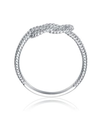 14K Gold Plated/White Gold Plated Twisted Rope Design Cocktail Ring