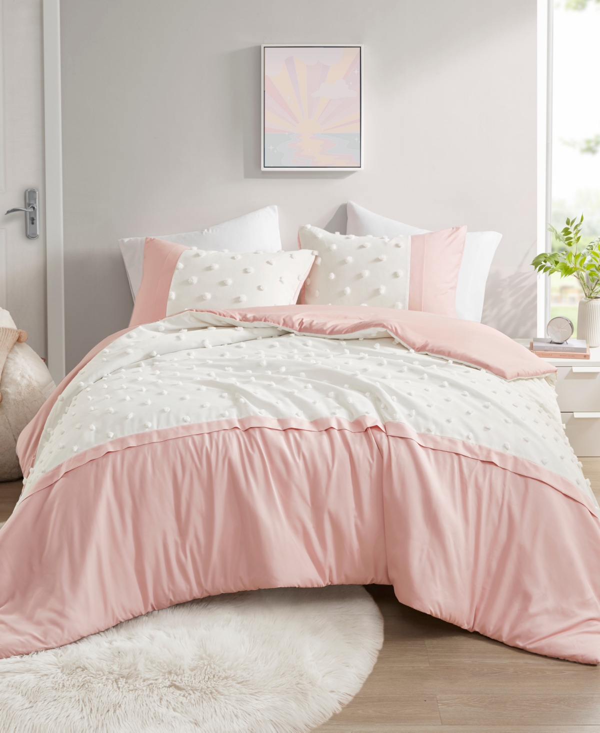 Intelligent Design Shay Clip Jacquard 2-pc. Duvet Cover Set, Twin/twin Xl In Pink