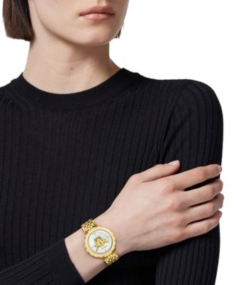 Women's Swiss Medusa Heritage Gold Ion Plated Bracelet Watch 38mm