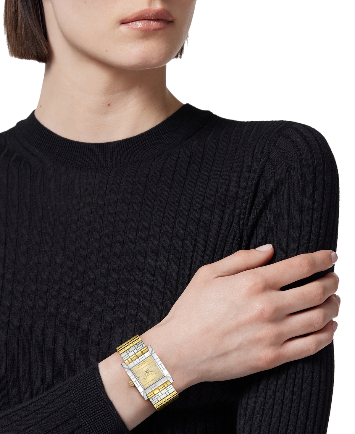 Versace Women's Swiss Mosaic Two-tone Stainless Steel Bracelet Watch 22mm In Two Tone