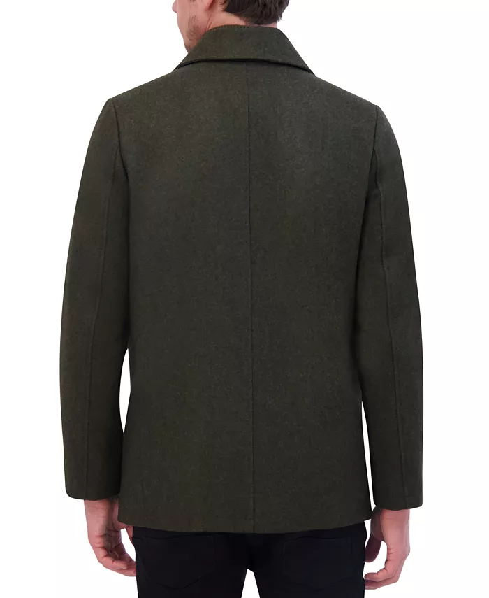 Men's Wool Blend Peacoat with Bib Coat - thumbnail 7