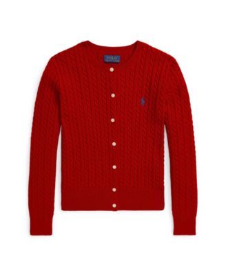 Girls 7-16 Mini-Cable Cotton Cardigan