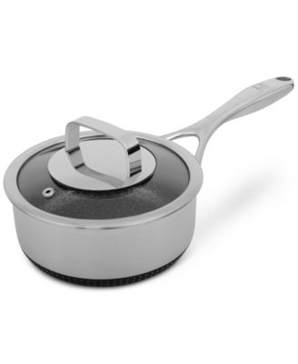 Livwell - DiamondClad 1.5-Qt. Hybrid Nonstick Stainless Steel Saucepan and Lid