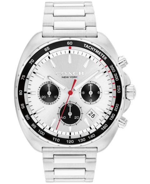 Мужские часы Coach Charter Silver Stainless Steel Bracelet Watch 44.5mm