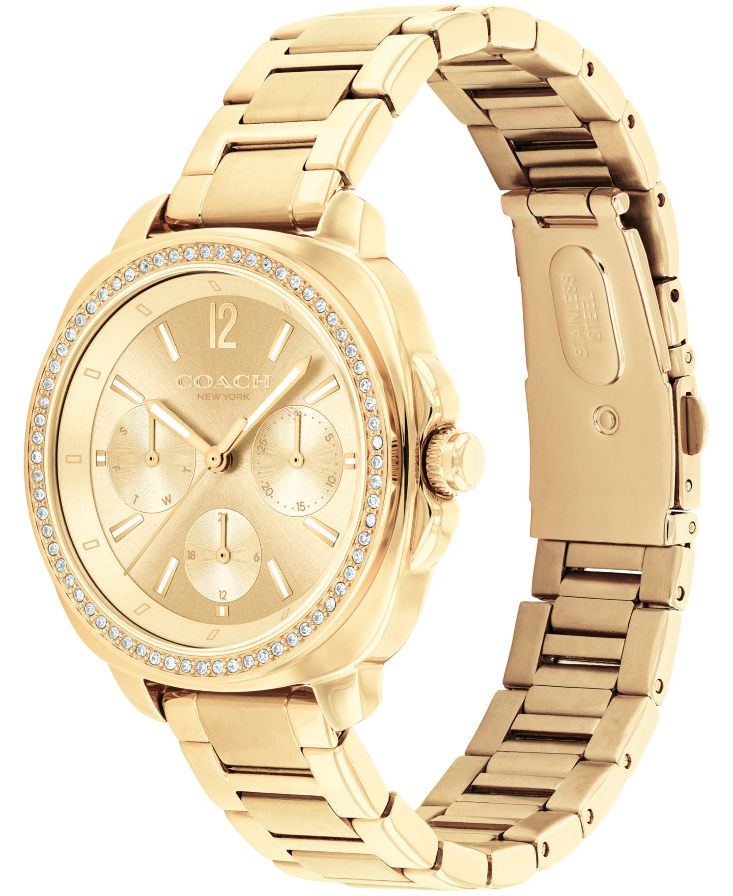 Женские часы COACH Kitt Gold-Tone Stainless Steel Bracelet Watch, 34mm — фото 2