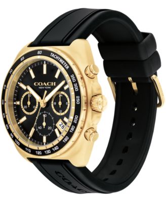 Men's Charter Black Silicone Strap Watch 44.5mm