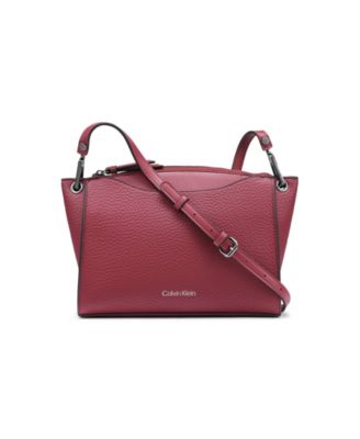 Calvin Klein pebbled leather satchel- Mauve Color factory