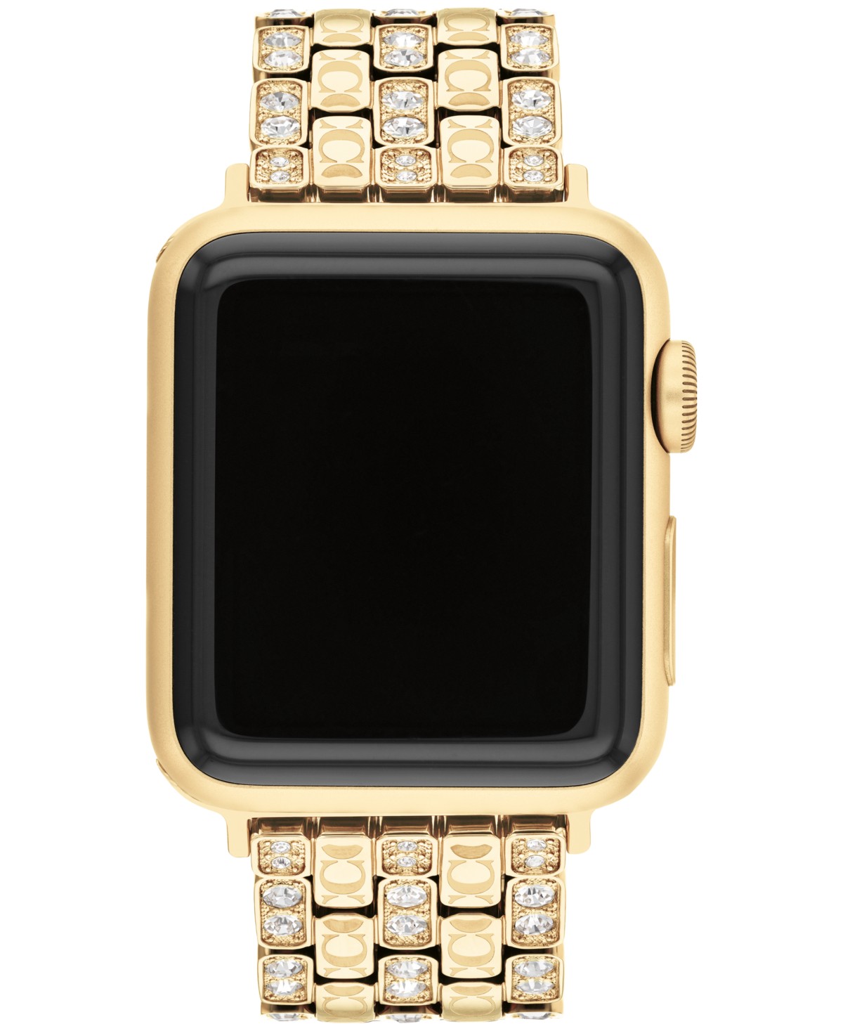 COACH Women's Gold-Tone Stainless Steel with Crystals Apple Watch Strap 38mm, 40mm, 41mm — фото 1