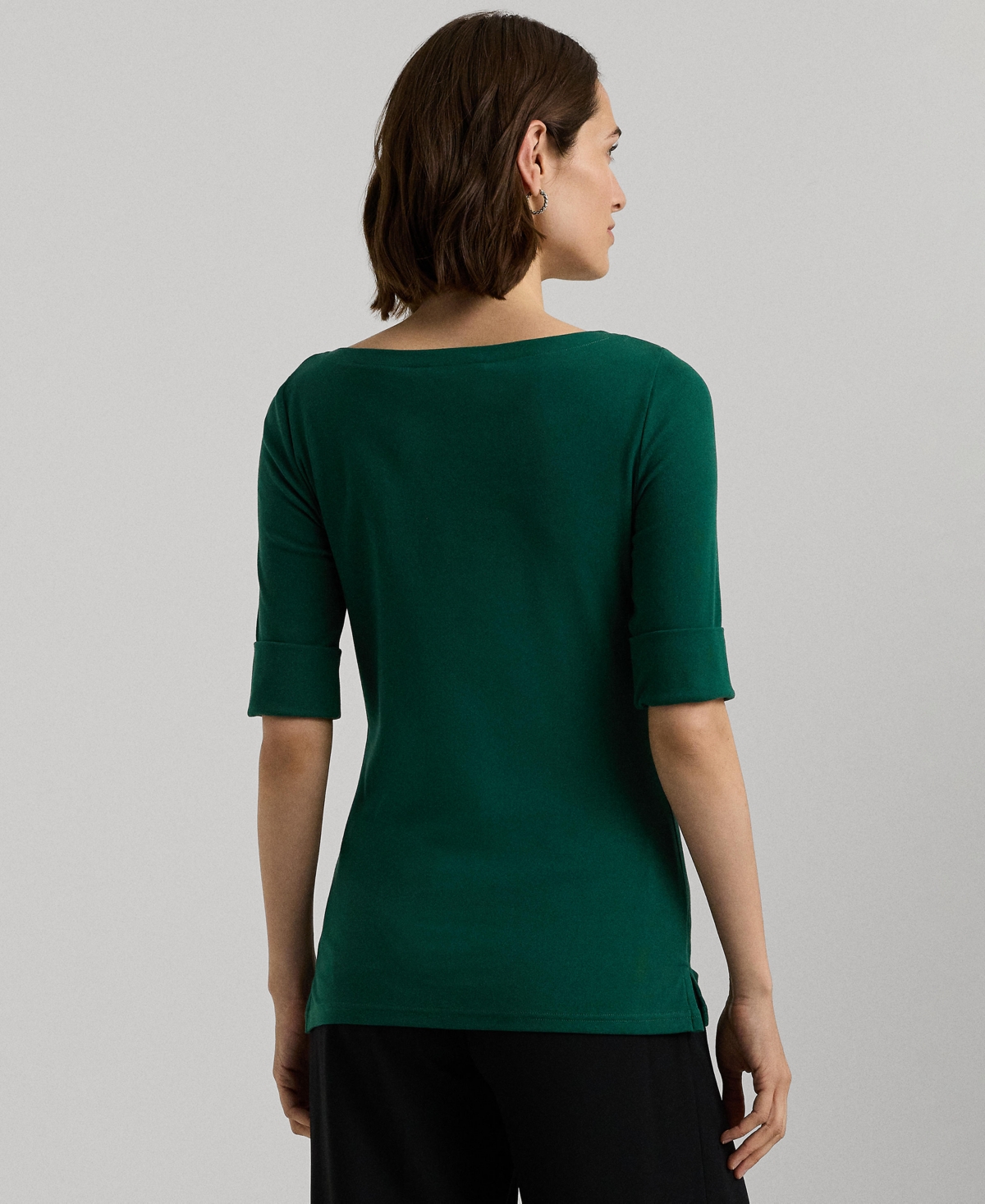 Lauren Ralph Lauren Women's Stretch Cotton Boatneck Top, Regular & Petite