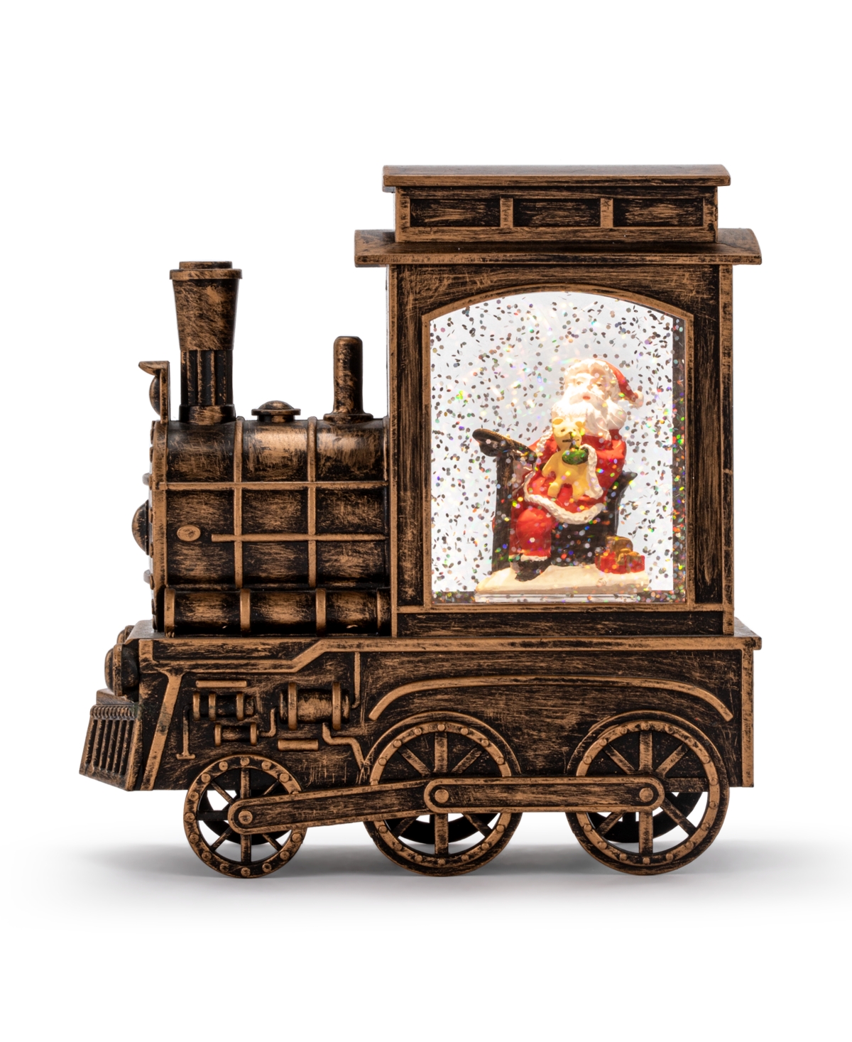Napco Led Santa in Train, Inches - Red, White