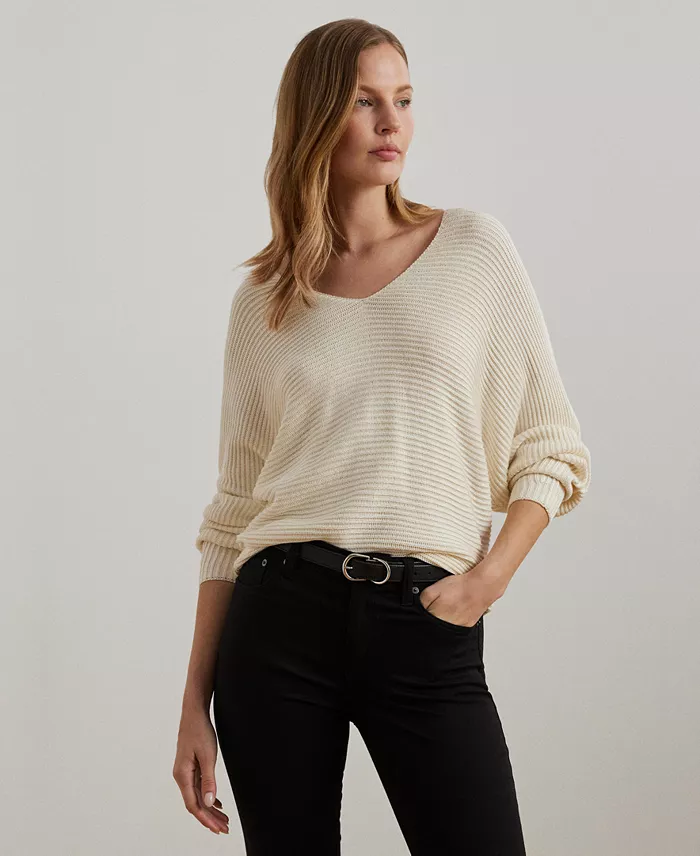 Women's Rib-Knit Dolman-Sleeve Sweater