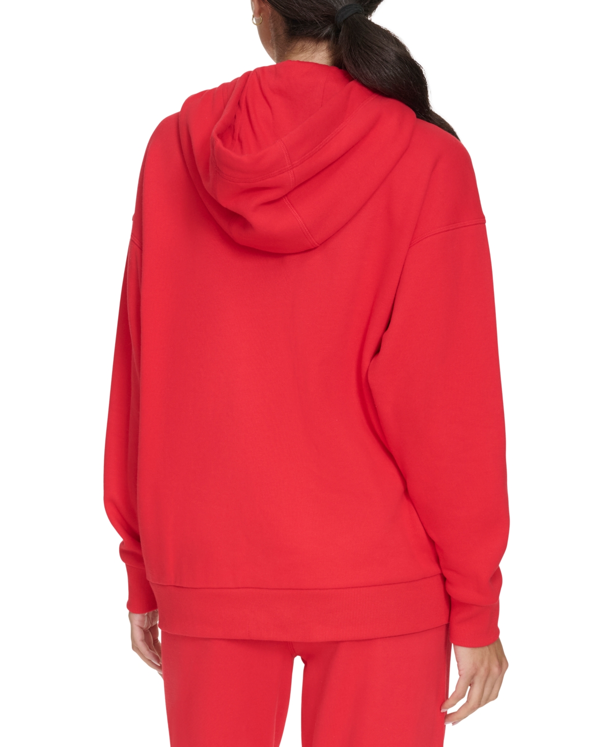 CALVIN KLEIN WOMEN'S ECO FLEECE LOGO PULLOVER HOODIE 